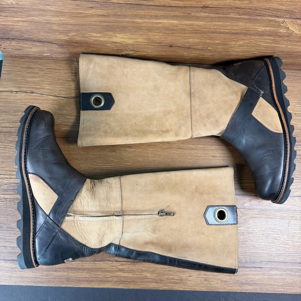 SOREL Wicked Workboot Tall Suede & Leather Riding Boots Women’s Size 9 Shoes - Picture 3 of 9